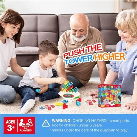 32 Pcs Tetra Balance Tower Stacking Building Blocks Board Game for Kids & Adult - Picture 5 of 5